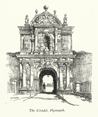 Cytadela, Plymouth (litografia) autorstwa Charles George Harper