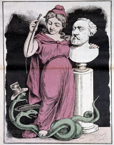 Republika w konkursie miasta Paryża: Mój przedmiot konkursu - Gilbert-Martin (Marianne i Gambetta), w „Don Kichocie”, marzec 1878 autorstwa Charles Gilbert Martin