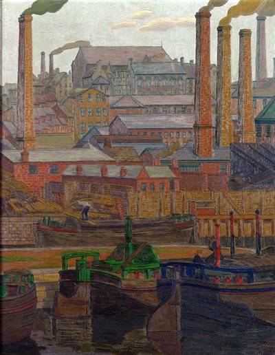 Kanał Leeds (olej na płótnie) autorstwa Charles Ginner