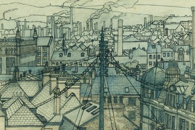 Dachy Leeds autorstwa Charles Ginner