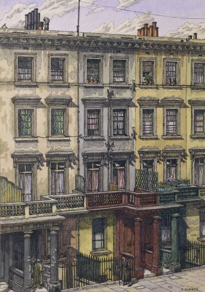 London Terrace (akwarela, pióro i tusz na papierze) autorstwa Charles Ginner