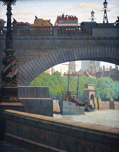 Stary most Waterloo (olej) autorstwa Charles Ginner