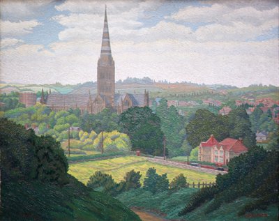 Katedra w Salisbury (olej) autorstwa Charles Ginner