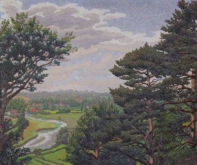 Rzeka Avon, niedaleko Salisbury (olej na płótnie) autorstwa Charles Ginner