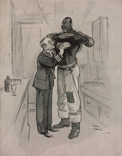 Czarna zaraza, hipochondryk, rysunek Chasa Grave’a (1886–1944) z The Tatler, nr 1415, 8 sierpnia autorstwa Charles Grave