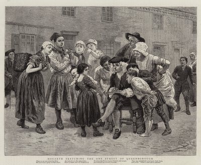 Hogarth szkicujący jedyną ulicę Queenborough autorstwa Charles Green