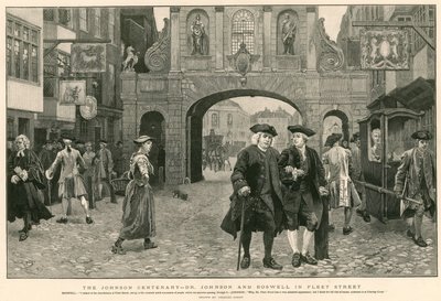 Johnson Centenary: Dr Johnson i Boswell na Fleet Street (grawerunek) autorstwa Charles Green