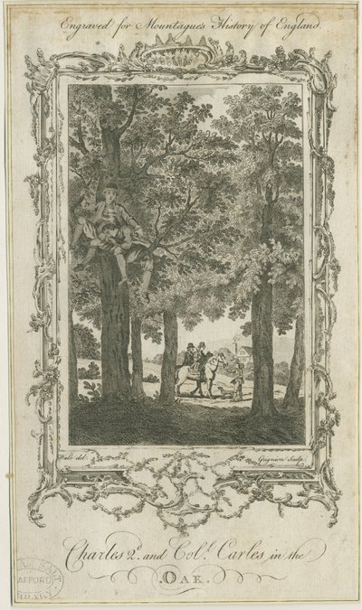 Boscobel - The Royal Oak : grawerowanie i [?XIX wiek] autorstwa Charles Grignion