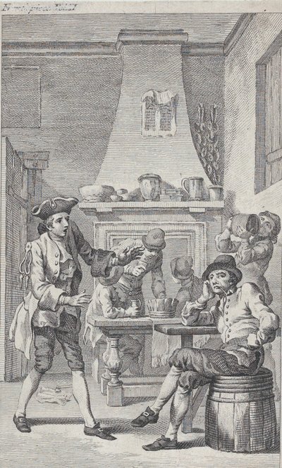 Frontyspis do Roderick Random Tobiasa Smolletta, 1748. autorstwa Charles Grignion