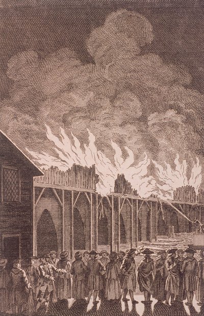 London Bridge stary, Londyn, 1775 autorstwa Charles Grignion