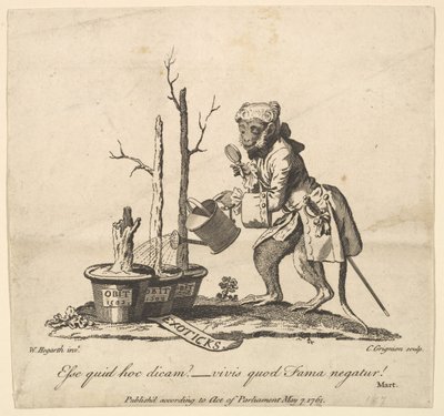 Tailpiece do katalogu obrazów wystawionych w wiosennym ogrodzie, 7 maja 1761. autorstwa Charles Grignion