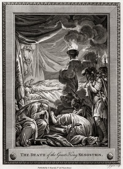 Śmierć Wielkiego Króla Sesostrisa, starożytny Egipt, 1775 autorstwa Charles Grignion