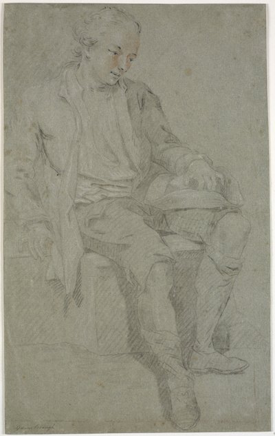 Studium siedzącej młodzieży autorstwa Charles Grignion d.Æ.