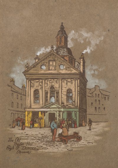 The Old Trades Hall, High Street, Dundee (ręcznie barwiony nadruk) autorstwa Charles Gustav Louis Phillips