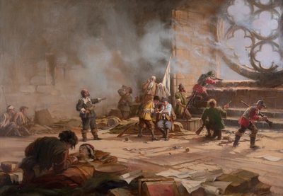 Oblężenie Dundee, wrzesień 1651 autorstwa Charles Gustav Louis Phillips