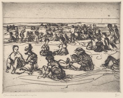 Na plaży autorstwa Charles H. Woodbury