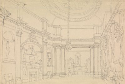 Hall, Easton Neston, Northants autorstwa Charles Hamilton Smith