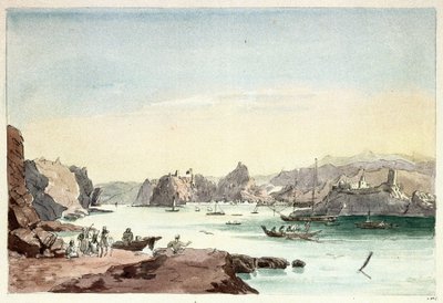 Muscat Creek (Oman). Obraz autorstwa podpułkownika Charlesa Hamiltona Smitha (1776-1859) autorstwa Charles Hamilton Smith