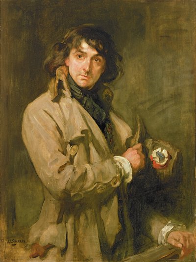 Portret Sir Johna Martina Harveya jako Sydneya Cartona w „The Only Way”/„A Tale of Two Cities” Charlesa Dickensa (1812-1870) (olej na płótnie) autorstwa Charles Haslewood Shannon