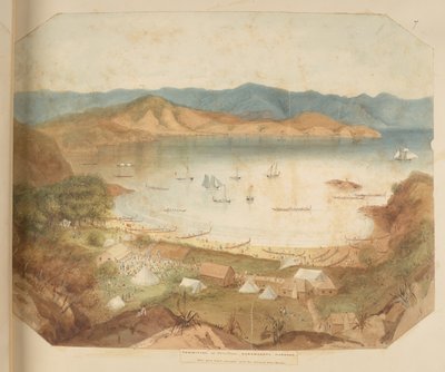 Komitet w Pata Pata; złoże złota rozciąga się na odległe niebieskie pasmo, Add 19954 f.7 autorstwa Charles Heaphy