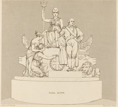 Pomnik hrabiego Howe .a autorstwa Charles Heath after Henry Corbould after John Flaxman