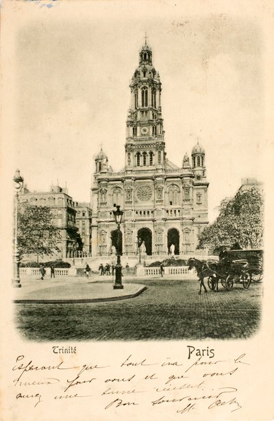Pocztówka/Kościół Świętej Trójcy/Paryż/Sekwana/Ile de France/Francja autorstwa Augustus Kollner