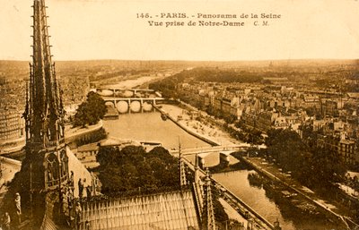 Pocztówka / Sekwana z Notre Dame / Paryż / Sekwana / Ile de France / Francja autorstwa Augustus Kollner