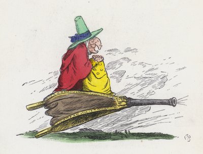 Stara wiedźma pogody (kolorowy grawer) autorstwa Charles Henry (after) Bennett