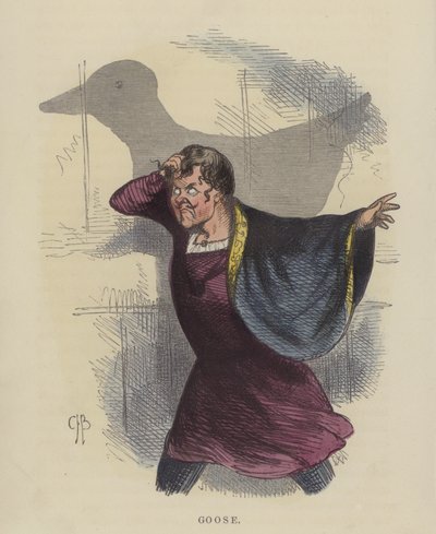 Gęś (kolorowy grawer) autorstwa Charles Henry Bennett