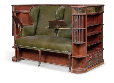 Edwardiański fotel "kareta", początek XX wieku (mahoń i skóra) autorstwa Charles Hindley and Sons