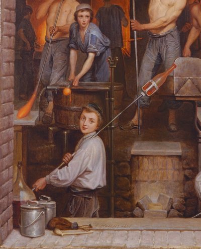 Wnętrze pieca, 1865 olej na płótnie, detal z 191514 autorstwa Charles Housez