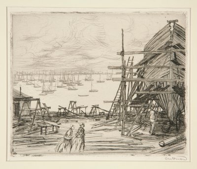 Plac budowy w Cancale autorstwa Charles Huard