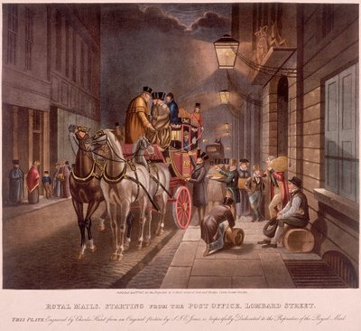 General Post Office, Lombard Street, Londyn, 1827 autorstwa Charles Hunt