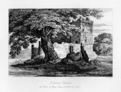 Zamek Lochleven, Szkocja, więzienie Marii Królowej Szkotów, 1840 autorstwa Charles J. Smith