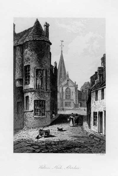 Wallaces Nook, Aberdeen, 1840 autorstwa Charles J. Smith
