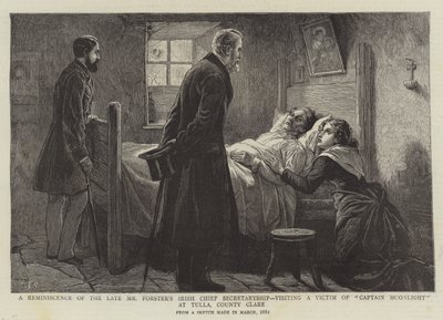Reminiscencje z irlandzkiego sekretariatu generalnego zmarłego pana Forstera, odwiedzającego ofiarę kapitana Moonlighta w Tulla, County Clare autorstwa Charles J. Staniland