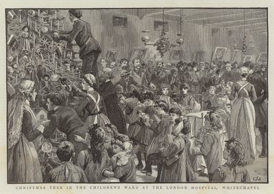 Choinka na oddziale dziecięcym w londyńskim szpitalu, Whitechapel autorstwa Charles J. Staniland