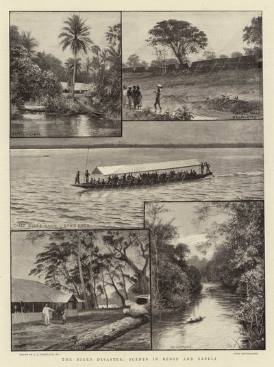 Katastrofa w Nigrze, sceny w Beninie i Sapeli autorstwa Charles J. Staniland
