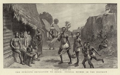 Ekspedycja karna do Beninu, typowe sceny w dystrykcie autorstwa Charles J. Staniland