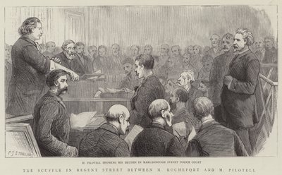 Starcie na Regent Street pomiędzy M Rochefort i M Pilotell autorstwa Charles J. Staniland