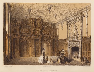 Crewe Hall, Cheshire (akwatinta) autorstwa Charles James Richardson