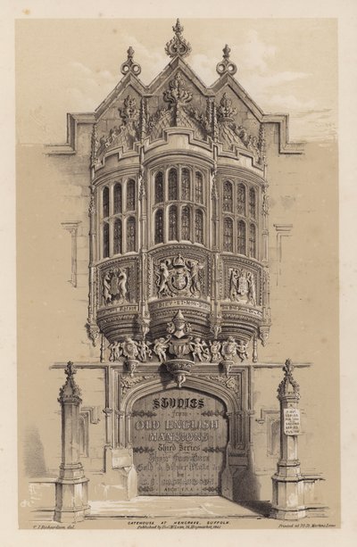Frontispiece for Old English Mansions, Third Series, C J Richardson (kolor lito) autorstwa Charles James Richardson