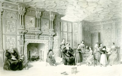 Sala szkolna w Campden House, ok. 1840 (grafika) autorstwa Charles James Richardson
