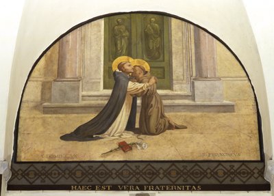 Pocałunek św. Franciszka i św. Dominika autorstwa Charles Jean Baptiste Besson