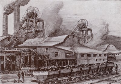 Walijska kopalnia węgla (litowo) autorstwa Charles John de (after) Lacy
