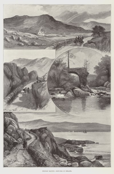 Wakacyjne nawiedzenia, szkice w Irlandii autorstwa Charles John de Lacy