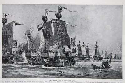 Bitwa pod Sluys, 24 czerwca 1340 r., ilustracja z "Hutchinson