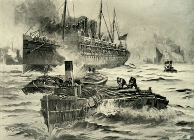 „Wybuch wojny – transport wyjeżdżający z Anglii na przylądek”, 1900. autorstwa Charles John de Lacy