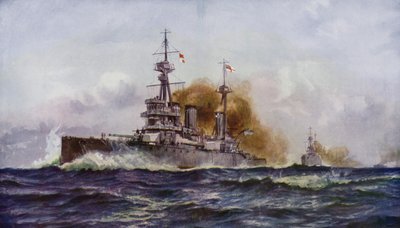 Słynny krążownik bojowy – HMS Invincible autorstwa Charles John de after Lacy