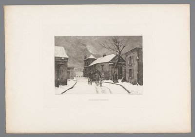 Gezicht op de Rue des Rosiers w Montmartre Rue des Rosiers w Montmartre (tytuł na obiekcie) Francja etsen uit 1875 (tytuł serii) Akwaforta w 1875 (tytuł serii) autorstwa Charles Joseph Beauverie